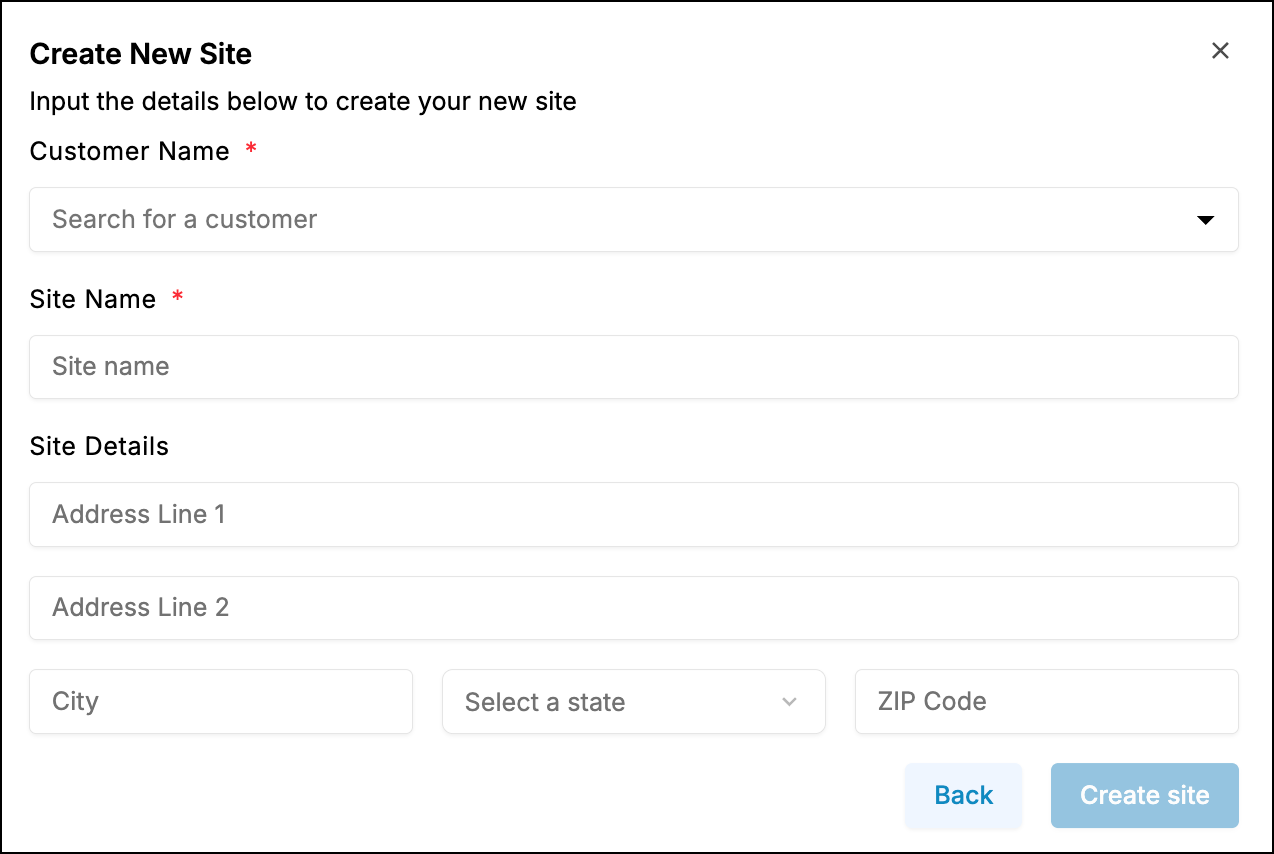 Create new site form.png